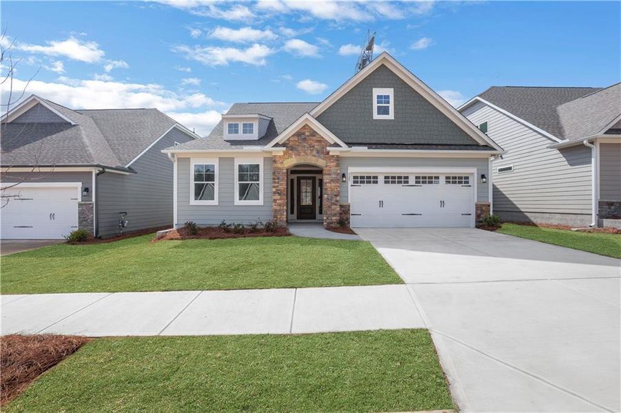 Front exterior of a new home in Marble Tree, Ball Ground, GA, highlighting curb appeal (Image 2).