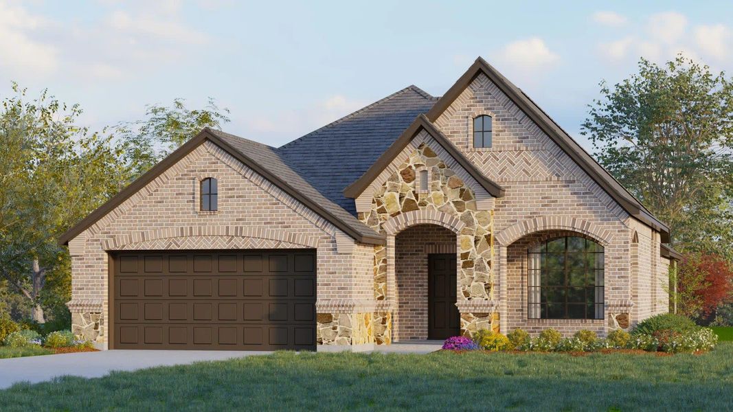 Elevation D with Stone | Concept 1991 at Chisholm Hills in Cleburne, TX by Landsea Homes