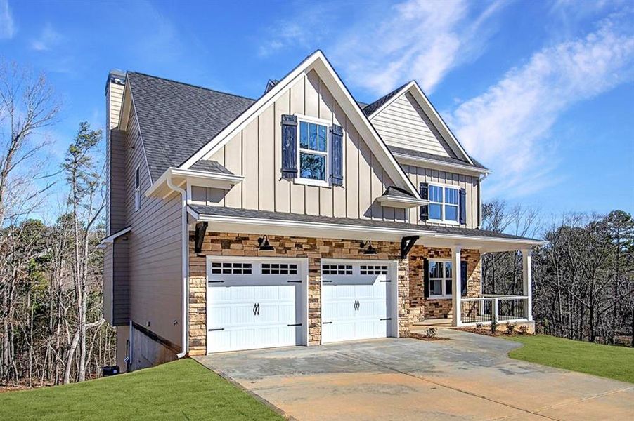 Front exterior of a new home in , Cartersville, GA, highlighting curb appeal (Image 2). Front exterior of a new home in , Cartersville, GA, highlighting curb appeal (Image 2).