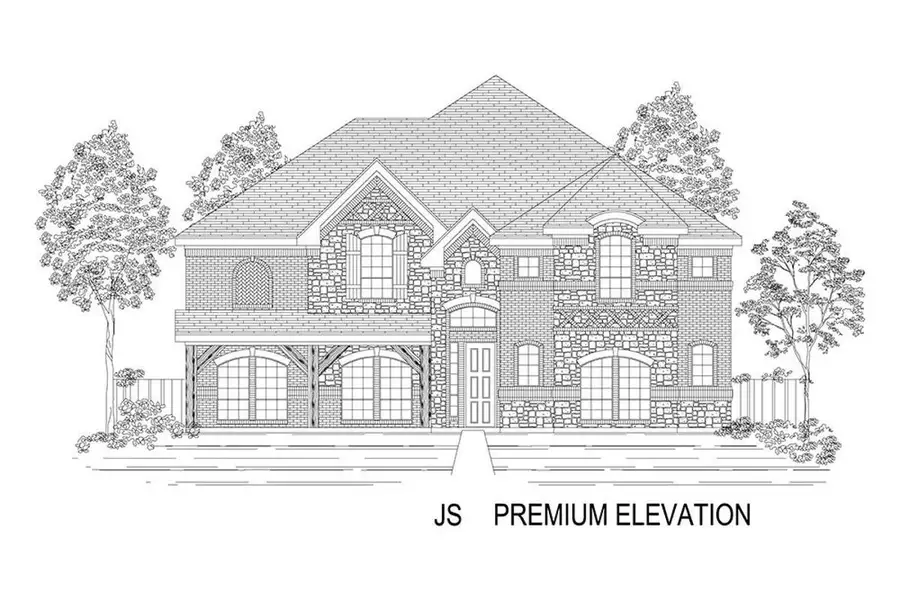 Representative rendering of the exterior for the Brentwood 3R (w/Media) by First Texas Homes (Image 12).