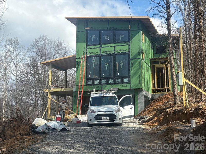 In-progress construction of a new home in , Waynesville, NC (Image 3).