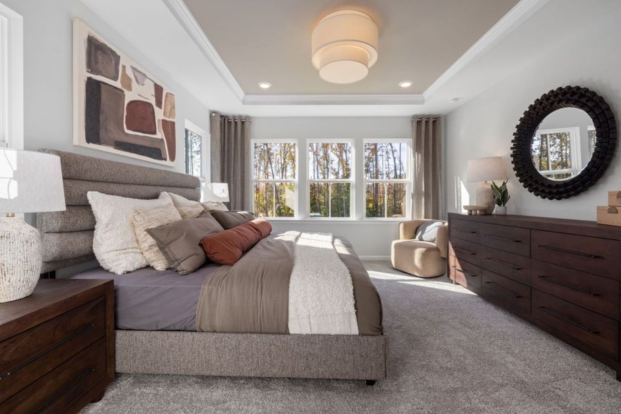 Furnished interior view inside a new home in Exchange at 401, Raleigh (Image 17).