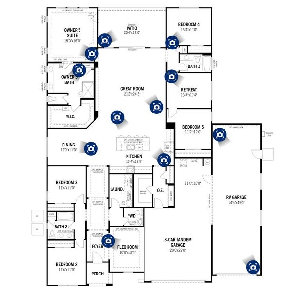 2D floor plan layout for the Violet by Mattamy Homes in White Tank Vistas, Waddell, AZ (Image 3).