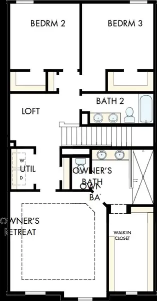 2D floor plan layout of this home in Ridgeline Towns, McKinney, TX (Image 3).