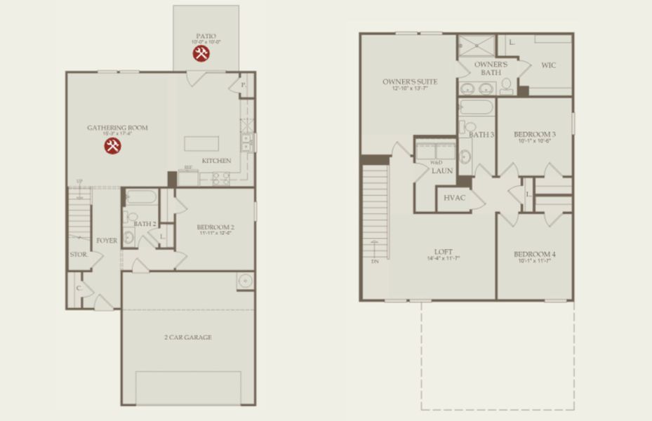 2D floor plan layout of this home in Grand Arbor, Blythewood, SC (Image 4).