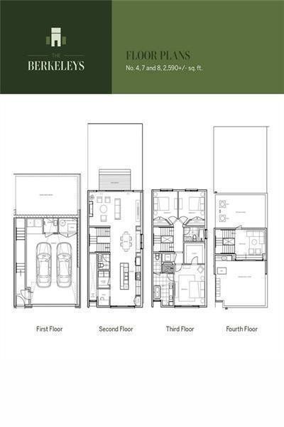 2D floor plan layout of this home in The Berkeleys, Atlanta, GA (Image 3).