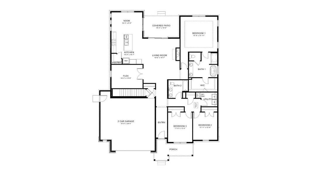 2D floor plan layout for the Haswell by D.R. Horton in Vantage, Berthoud, CO (Image 3).