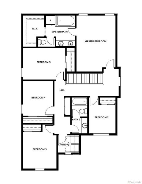 2D floor plan layout of this home in Second Creek Farm, Commerce City, CO (Image 4).