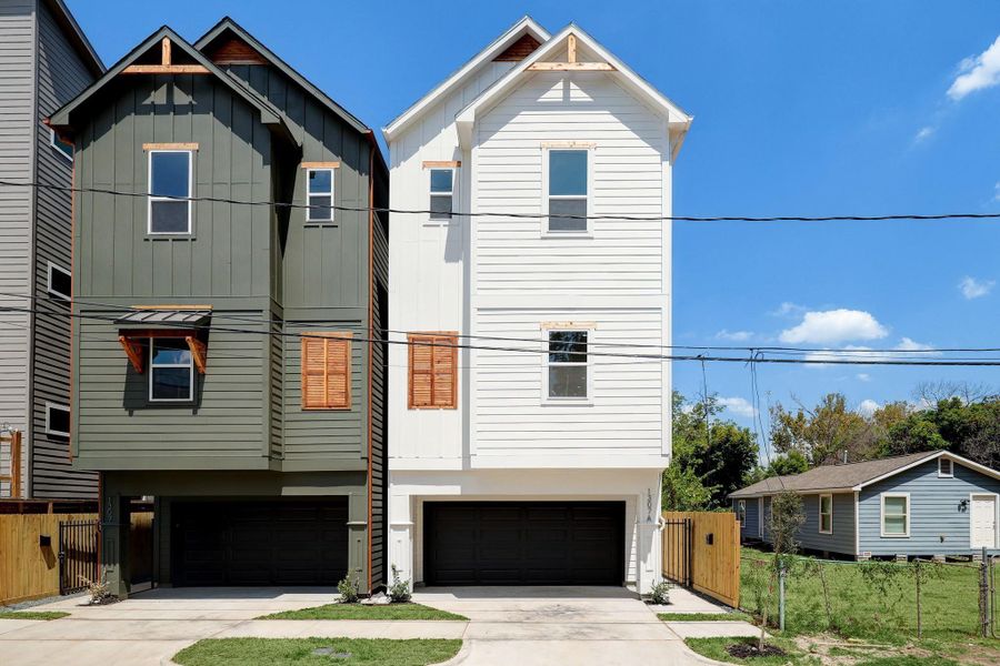 Front exterior of a new home in , Houston, TX, highlighting curb appeal (Image 1). Front exterior of a new home in , Houston, TX, highlighting curb appeal (Image 1).