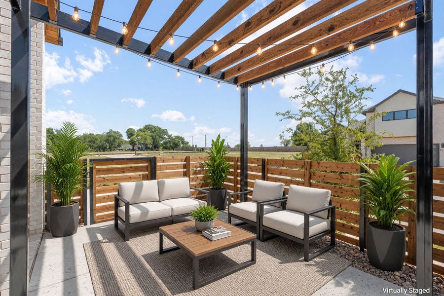 Exterior details and patio area of a home in Willow Grove Single-Family Homes, Melissa (Image 4).