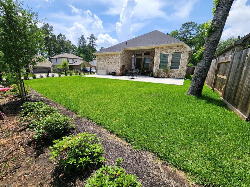 Exterior details and patio area of a home in The Woodlands Hills, Willis (Image 22).