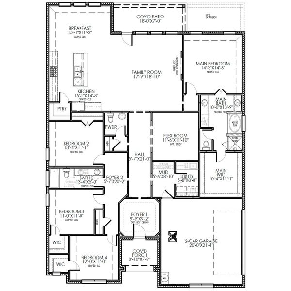 2D floor plan layout for the The Stratford by Lillian Custom Homes in Ten Mile Creek, DeSoto, TX (Image 5). 2D floor plan layout for the The Stratford by Lillian Custom Homes in Ten Mile Creek, DeSoto, TX (Image 5).