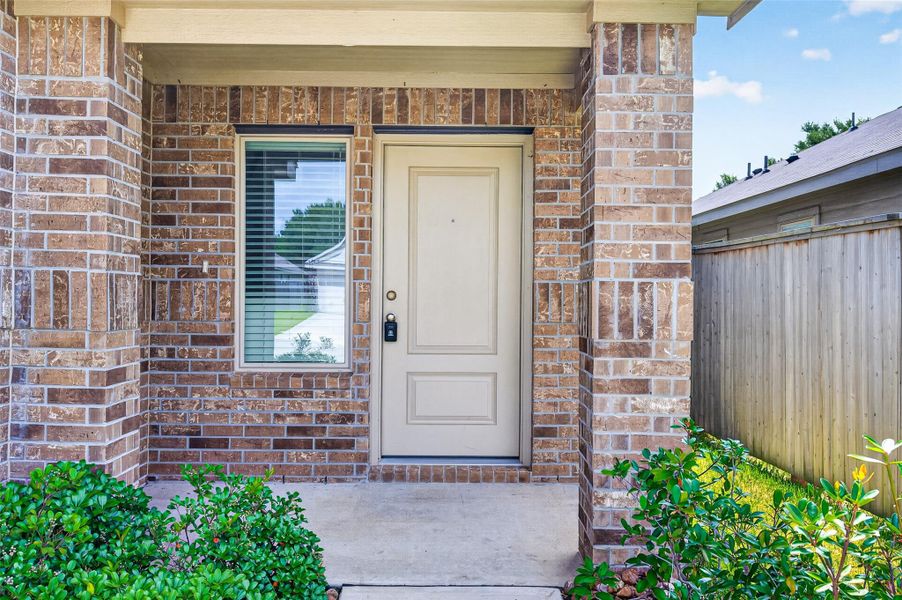 Front door leading to the house. Front door leading to the house.