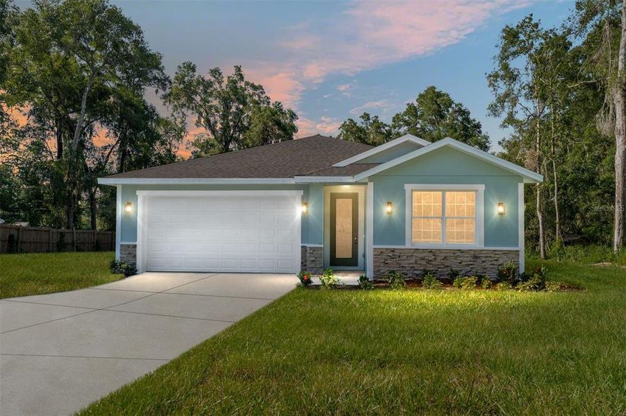 Front exterior of a new home in , Belleview, FL, highlighting curb appeal (Image 25).