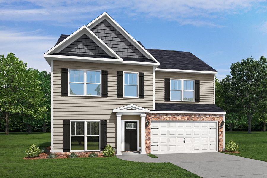 Front exterior of a new home in , Edgefield, SC, highlighting curb appeal (Image 1).
