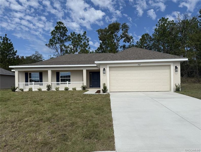 Exterior details and patio area of a home in The Pines at Citrus Springs, Citrus Springs (Image 1).