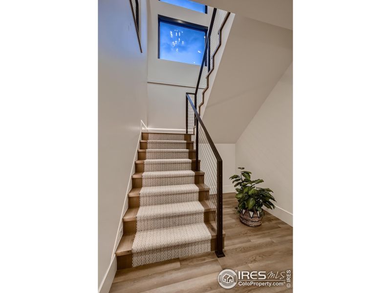 Open stair concept with automatic stair lights