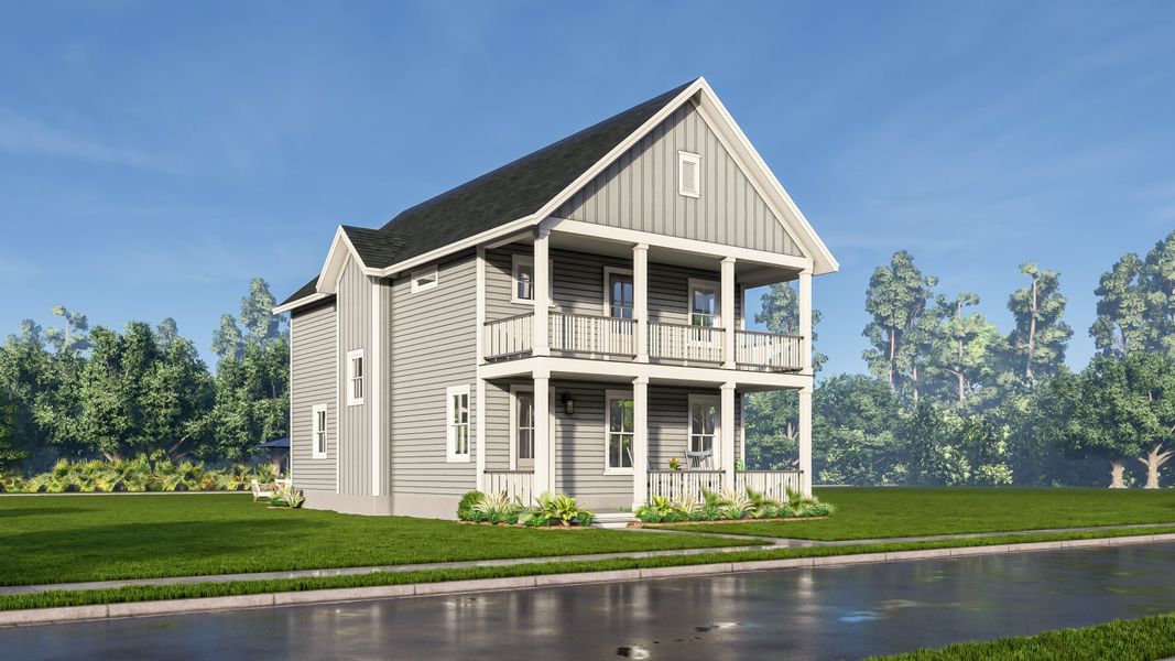 Representative exterior photo of a completed home built from the The Wake by New Leaf Builders in Riverlights, Wilmington, NC (Image 5). Representative exterior photo of a completed home built from the The Wake by New Leaf Builders in Riverlights, Wilmington, NC (Image 5).