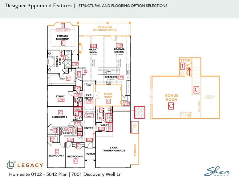 2D floor plan layout of this home in Legacy, Friendswood, TX (Image 4).