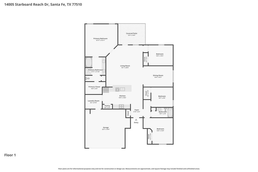2D floor plan layout of this home in Lago Mar, Texas City, TX (Image 5). 2D floor plan layout of this home in Lago Mar, Texas City, TX (Image 5).