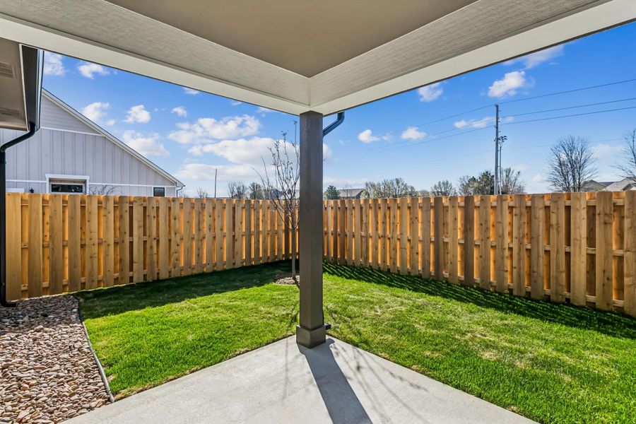 Exterior details and patio area of a home in The Courtyards at Jacobs Farm, Wichita (Image 3). Exterior details and patio area of a home in The Courtyards at Jacobs Farm, Wichita (Image 3).