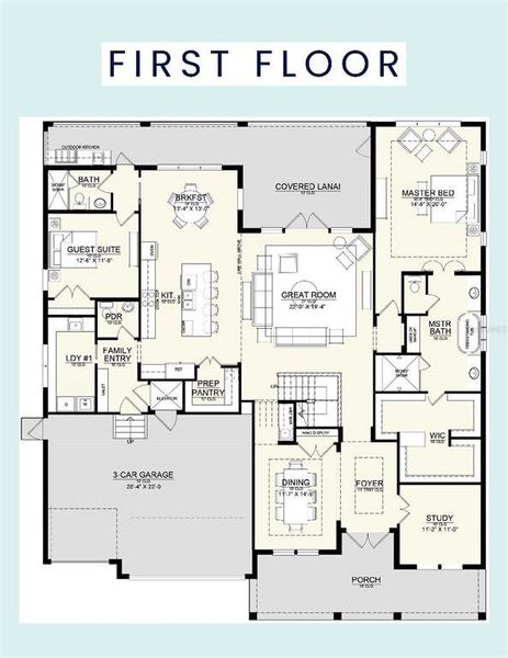 2D floor plan layout of this home in , Tampa, FL (Image 6).