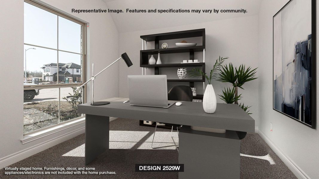 Office space with baseboards and carpet floors