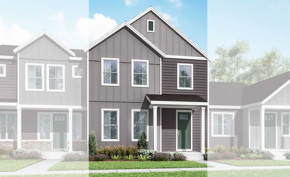 3-Unit Modern Farmhouse Elevation