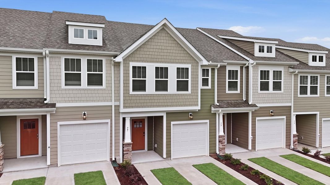 Front exterior of a new home in Clayton Crossing, Arden, NC, highlighting curb appeal (Image 22).
