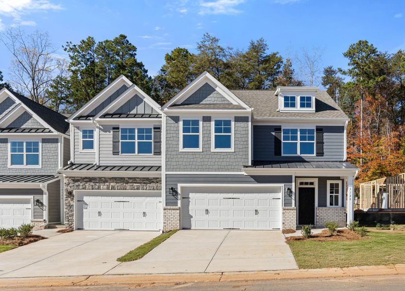 Front exterior of a new home in Harbor Crossing, Greensboro, NC, highlighting curb appeal (Image 2). Front exterior of a new home in Harbor Crossing, Greensboro, NC, highlighting curb appeal (Image 2).