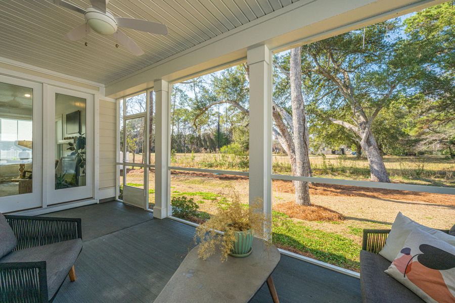 Exterior details and patio area of a home in , Awendaw (Image 28).
