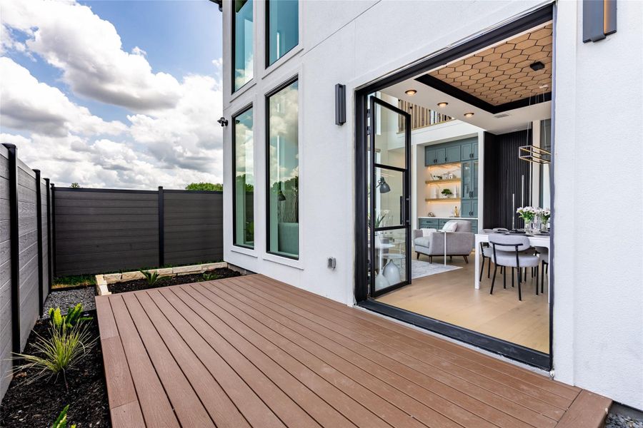 Optional composite or wood deck offers a serene retreat for unwinding or entertaining under the stars Optional composite or wood deck offers a serene retreat for unwinding or entertaining under the stars