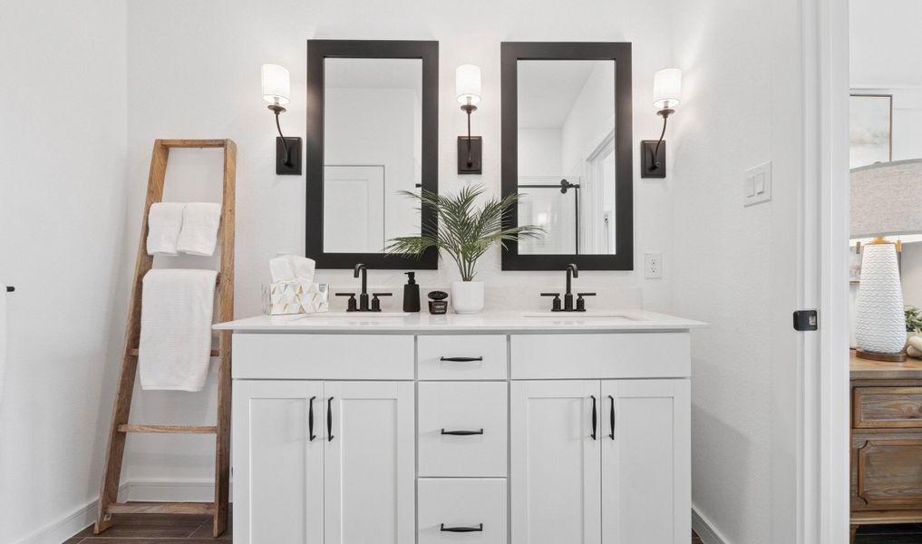Primary bath features vanity with dual sinks Primary bath features vanity with dual sinks