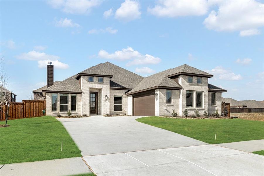 Front exterior of a new home in Somerset, Mansfield, TX, highlighting curb appeal (Image 26).