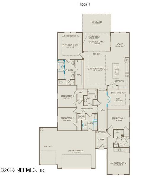 2D floor plan layout of this home in Hyland Trail, Green Cove Springs, FL (Image 2). 2D floor plan layout of this home in Hyland Trail, Green Cove Springs, FL (Image 2).