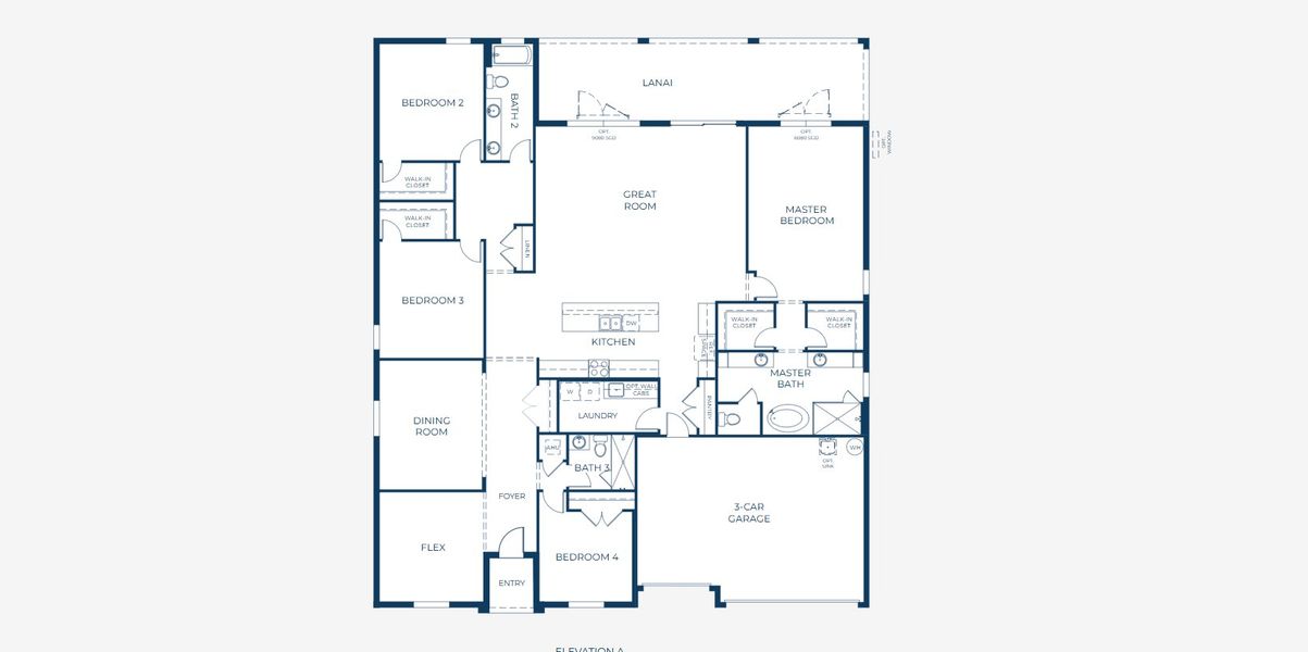 2D floor plan layout for the Livorno by Maronda Homes in Gulf Coast Communities, Port Charlotte, FL (Image 5).