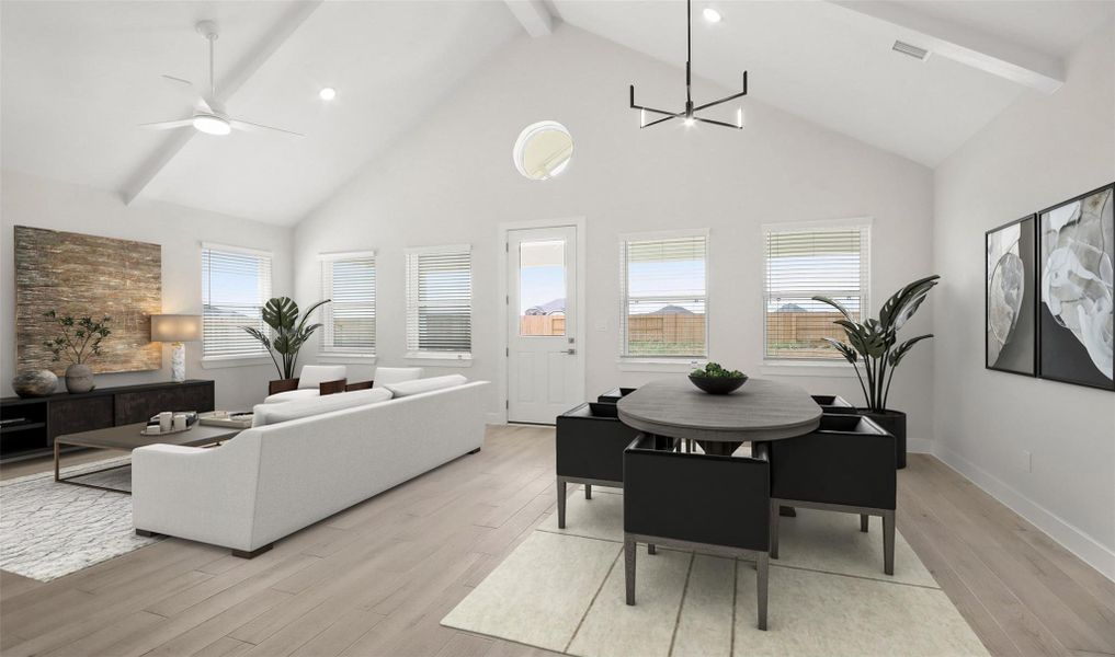 High vaulted ceilings throughout the living space! High vaulted ceilings throughout the living space!