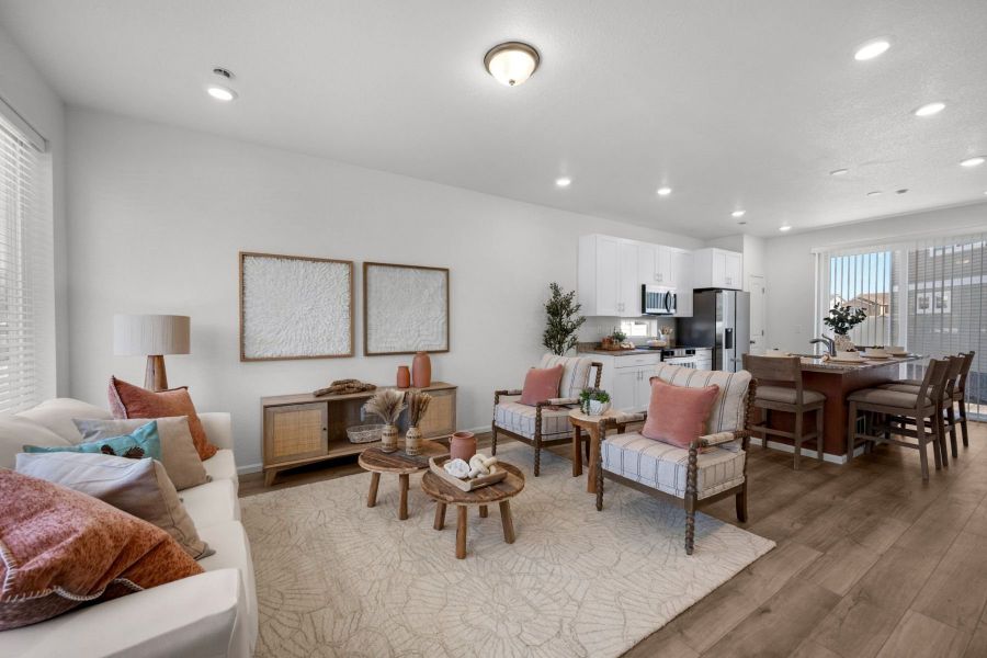 Furnished interior view inside a new home in Banning Lewis Ranch, Colorado Springs (Image 11). Furnished interior view inside a new home in Banning Lewis Ranch, Colorado Springs (Image 11).