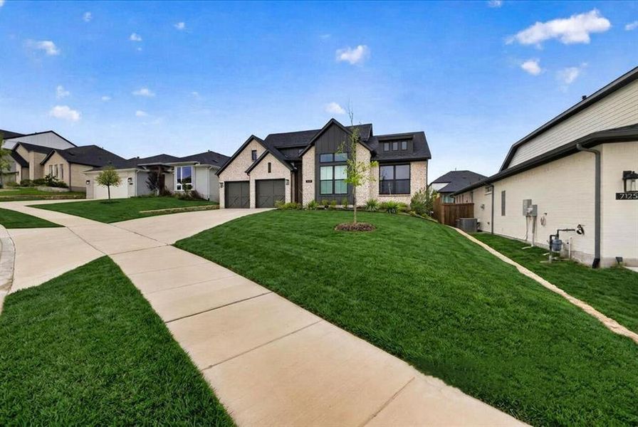 Front exterior of a new home in Talon Hills, Fort Worth, TX, highlighting curb appeal (Image 24).