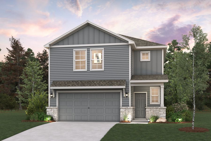 Front exterior of a new home in Katy Reserve, Katy, TX, highlighting curb appeal (Image 1). Front exterior of a new home in Katy Reserve, Katy, TX, highlighting curb appeal (Image 1).