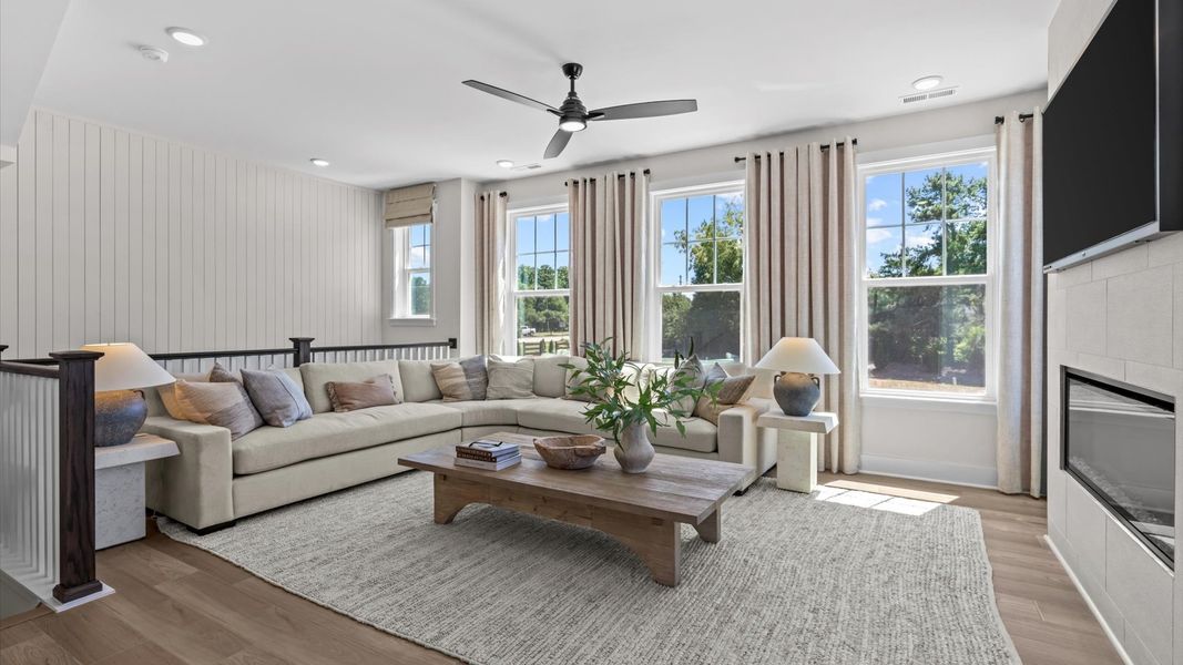 Representative furnished interior of a home built from the Harlow by DRB Homes in Bayberry, Raleigh (Image 16).