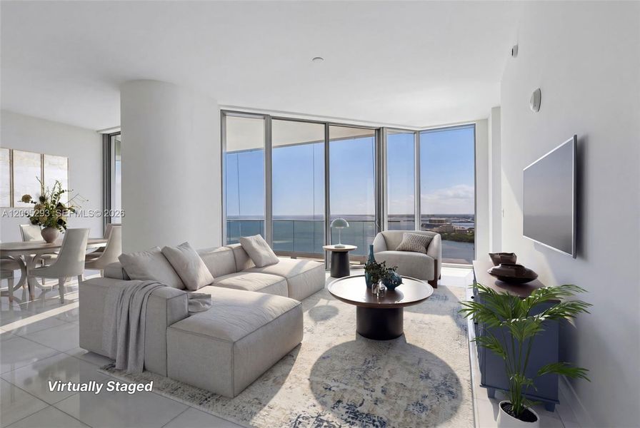Furnished interior view inside a new home in , Miami (Image 9). Furnished interior view inside a new home in , Miami (Image 9).