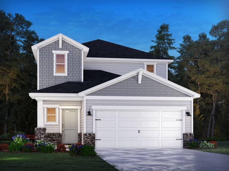 Representative exterior photo of a completed home built from the Sydney by Meritage Homes in Cypress Ridge - The Boardwalk Series, Longs, SC (Image 2).