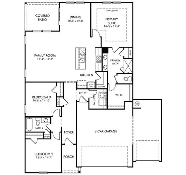 2D floor plan layout for the Chandler by Meritage Homes in Briarcreek - Bronze Series, Cane Ridge, TN (Image 3).