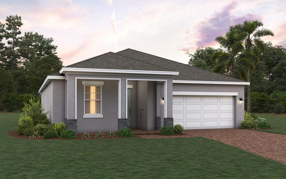 Bennet elevation 1 with optional stone