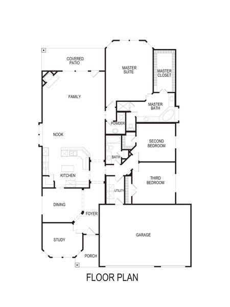 2D floor plan layout for the Pinehurst F by First Texas Homes in Collinsbrook Farm, Frisco, TX (Image 4).