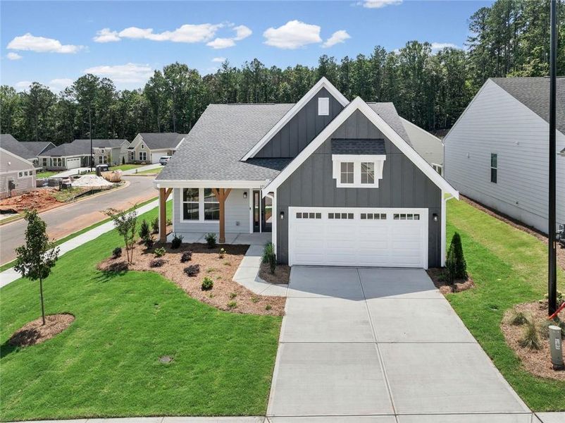 Front exterior of a new home in Easton Park, Dallas, GA, highlighting curb appeal (Image 18). Front exterior of a new home in Easton Park, Dallas, GA, highlighting curb appeal (Image 18).