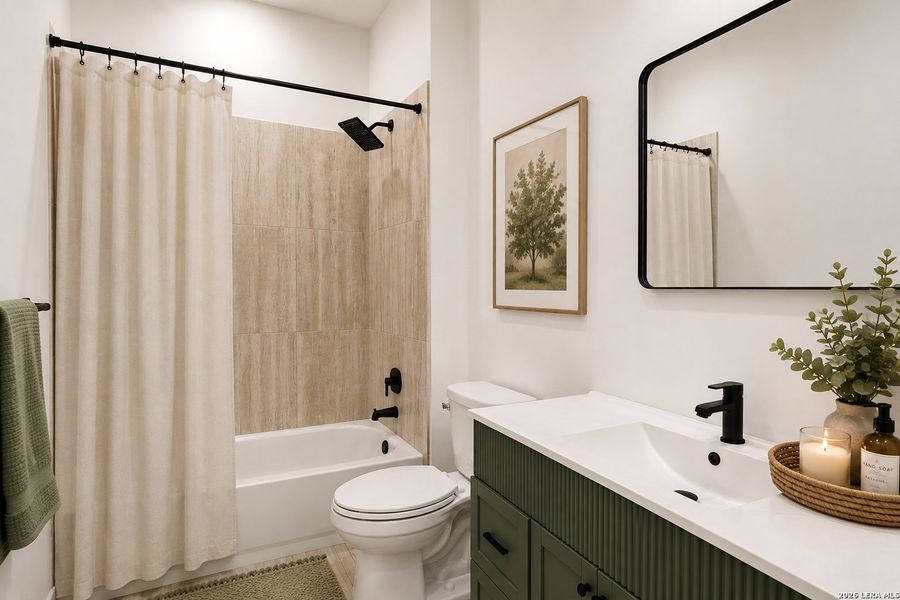 Furnished interior view inside a new home in , Bandera (Image 14).