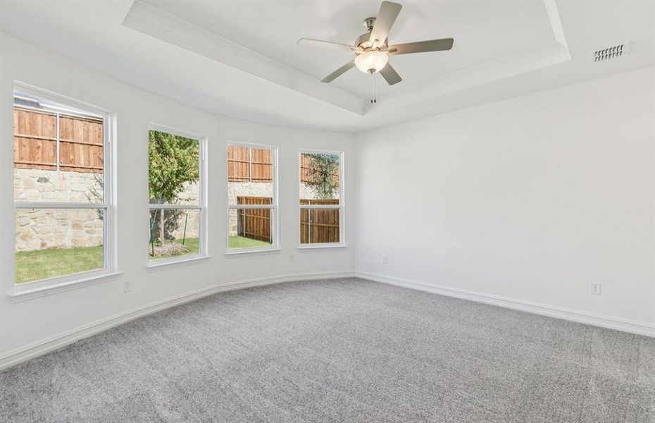 Elegant owner's suite with large windows Elegant owner's suite with large windows