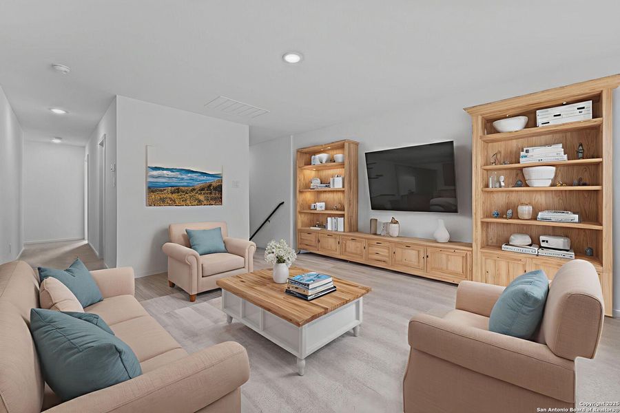 Furnished interior view inside a new home in Waterwheel: Cottage Collection, San Antonio (Image 4). Furnished interior view inside a new home in Waterwheel: Cottage Collection, San Antonio (Image 4).